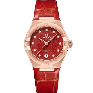 Omega Constellation 29 mm, Sedna™ gold on leather strap 131.53.29.20.99.003