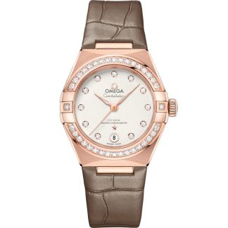 Omega Constellation 29 mm, Sedna™ gold on leather strap 131.58.29.20.52.002