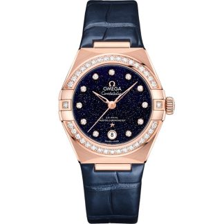 Omega Constellation 29 mm, Sedna™ gold on leather strap 131.58.29.20.53.003