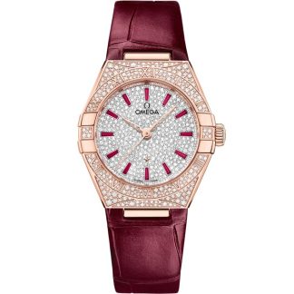 Omega Constellation 29 mm, Sedna™ gold on leather strap 131.58.29.20.99.001