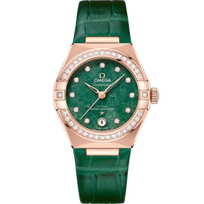 Omega Constellation 29 mm, Sedna™ gold on leather strap 131.58.29.20.99.004
