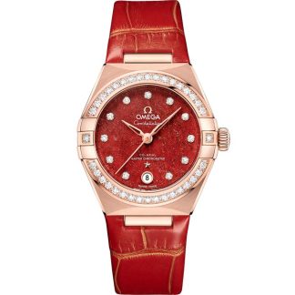 Omega Constellation 29 mm, Sedna™ gold on leather strap 131.58.29.20.99.005