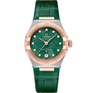 Omega Constellation 29 mm, steel - Sedna™ gold on leather strap 131.23.29.20.99.001