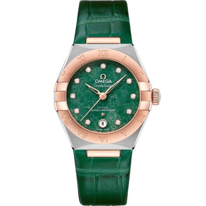 Omega Constellation 29 mm, steel - Sedna™ gold on leather strap 131.23.29.20.99.001