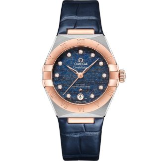 Omega Constellation 29 mm, steel - Sedna™ gold on leather strap 131.23.29.20.99.003