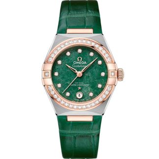 Omega Constellation 29 mm, steel - Sedna™ gold on leather strap 131.28.29.20.99.001