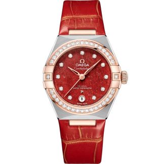 Omega Constellation 29 mm, steel - Sedna™ gold on leather strap 131.28.29.20.99.002