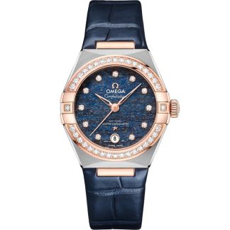 Omega Constellation 29 mm, steel - Sedna™ gold on leather strap 131.28.29.20.99.003