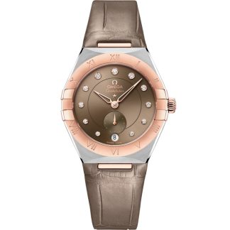 Omega Constellation 34 mm, steel - Sedna™ gold on leather strap 131.23.34.20.63.001