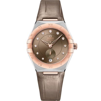 Omega Constellation 34 mm, steel - Sedna™ gold on leather strap 131.23.34.20.63.001