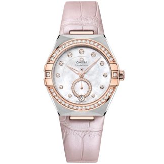 Omega Constellation 34 mm, steel - Sedna™ gold on leather strap 131.28.34.20.55.001