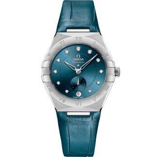 Omega Constellation 34 mm, steel on leather strap 131.13.34.20.53.001