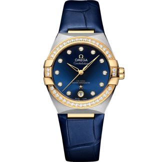 Omega Constellation 36 mm, steel - yellow gold on leather strap 131.28.36.20.53.001