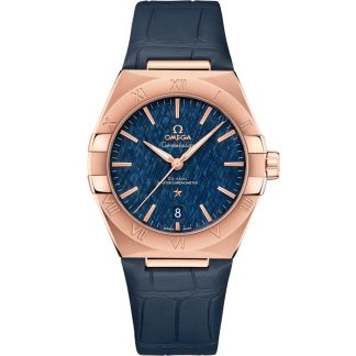 Omega Constellation 39 mm, Sedna™ gold on leather strap 131.53.39.20.03.001