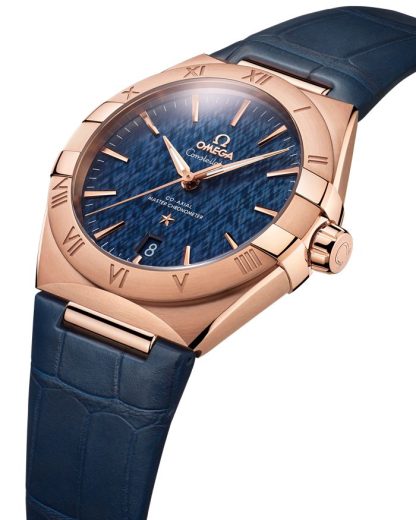 Omega Constellation 39 mm, Sedna™ gold on leather strap 131.53.39.20.03.001 - Image 3