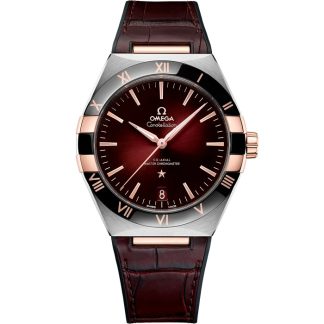 Omega Constellation 41 mm, steel - Sedna™ gold on leather strap 131.23.41.21.11.001