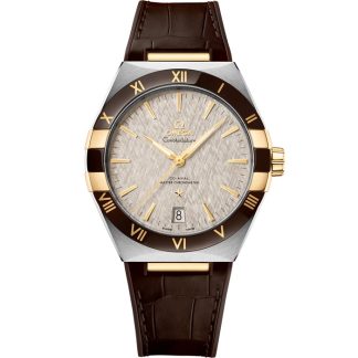 Omega Constellation 41 mm, steel - yellow gold on leather strap 131.23.41.21.06.002