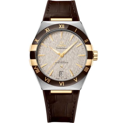 Omega Constellation 41 mm, steel - yellow gold on leather strap 131.23.41.21.06.002
