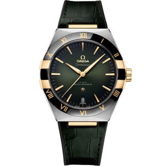 Omega Constellation 41 mm, steel - yellow gold on leather strap 131.23.41.21.10.001