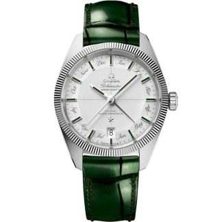 Omega Constellation Globemaster 41 mm, platinum on leather strap 130.93.41.22.99.002