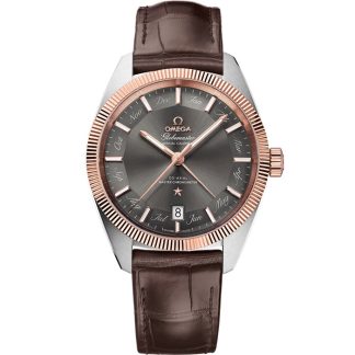Omega Constellation Globemaster 41 mm, steel - Sedna™ gold on leather strap 130.23.41.22.06.001