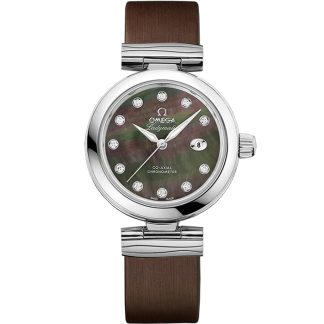 Omega De Ville Ladymatic 34 mm, steel on leather strap 425.32.34.20.57.004