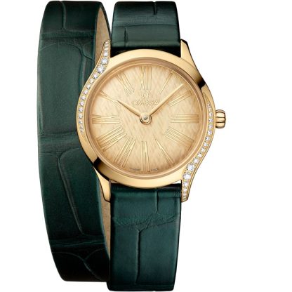 Omega De Ville Mini Trésor 26 mm, Moonshine™ gold on alligator 428.58.26.60.99.002