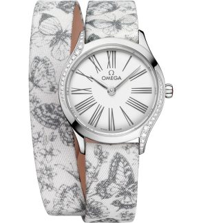 Omega De Ville Mini Trésor 26 mm, steel on toile de jouy 428.17.26.60.04.002