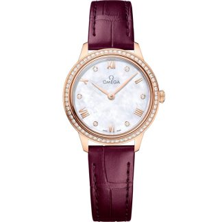 Omega De Ville Prestige 27.5 mm, Sedna™ gold on leather strap 434.58.28.60.55.001