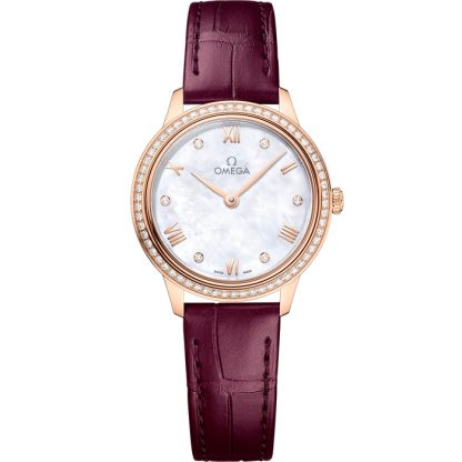 Omega De Ville Prestige 27.5 mm, Sedna™ gold on leather strap 434.58.28.60.55.001