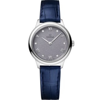 Omega De Ville Prestige 27.5 mm, steel on leather strap 434.13.28.60.53.001