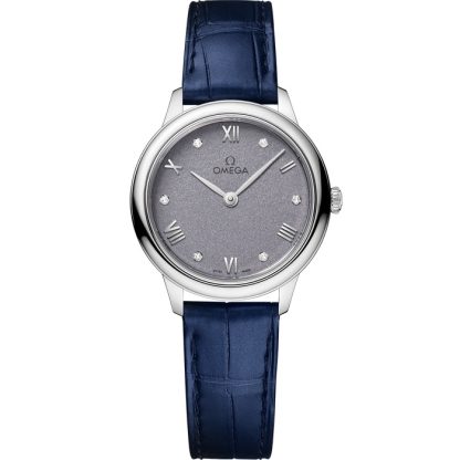 Omega De Ville Prestige 27.5 mm, steel on leather strap 434.13.28.60.53.001