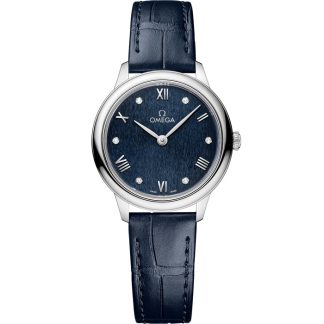 Omega De Ville Prestige 27.5 mm, steel on leather strap 434.13.28.60.53.002