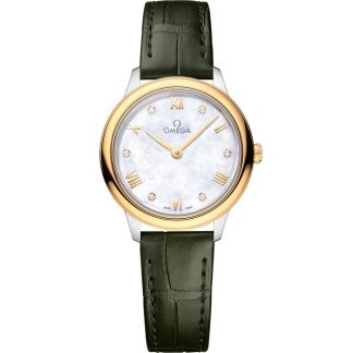 Omega De Ville Prestige 27.5 mm, steel - yellow gold on leather strap 434.23.28.60.55.001