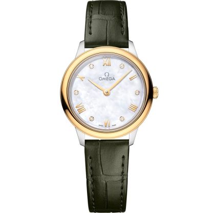 Omega De Ville Prestige 27.5 mm, steel - yellow gold on leather strap 434.23.28.60.55.001