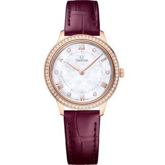 Omega De Ville Prestige 30 mm, Sedna™ gold on leather strap 434.58.30.60.55.001
