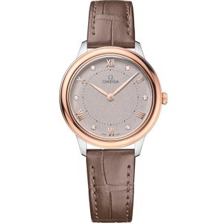 Omega De Ville Prestige 30 mm, steel - Sedna™ gold on leather strap 434.23.30.60.52.001