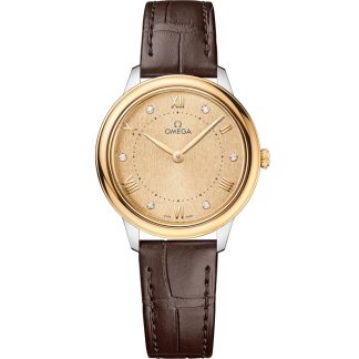 Omega De Ville Prestige 30 mm, steel - yellow gold on leather strap 434.23.30.60.58.001