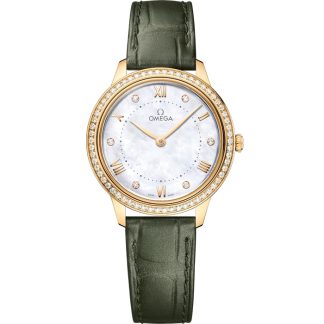 Omega De Ville Prestige 30 mm, yellow gold on leather strap 434.58.30.60.55.002