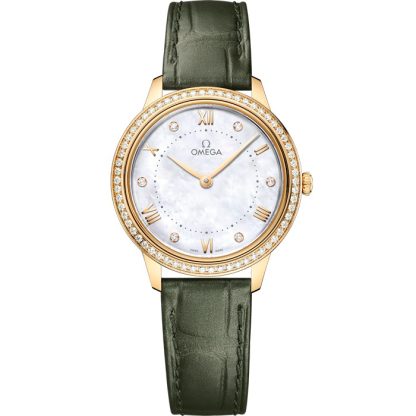 Omega De Ville Prestige 30 mm, yellow gold on leather strap 434.58.30.60.55.002