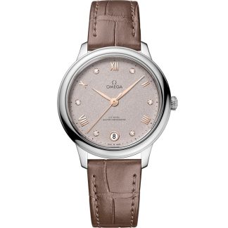 Omega De Ville Prestige 34 mm, steel on leather strap 434.13.34.20.52.002