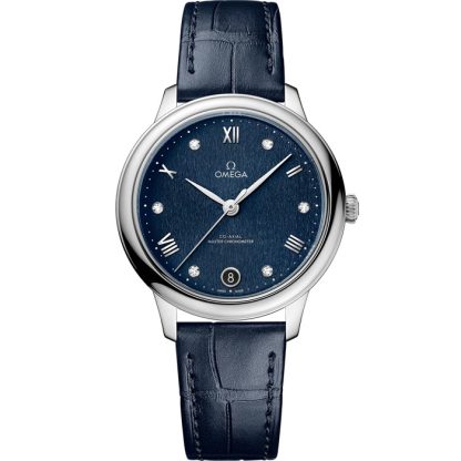 Omega De Ville Prestige 34 mm, steel on leather strap 434.13.34.20.53.002