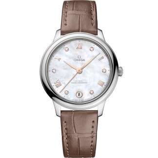 Omega De Ville Prestige 34 mm, steel on leather strap 434.13.34.20.55.001
