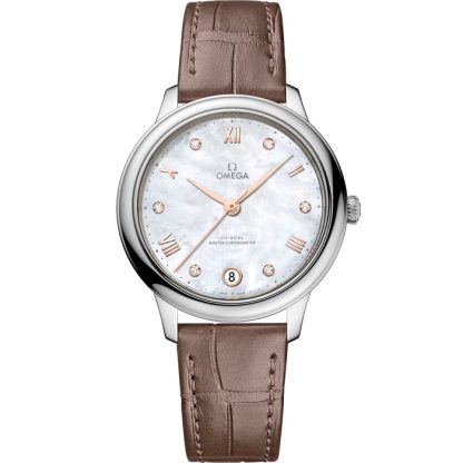 Omega De Ville Prestige 34 mm, steel on leather strap 434.13.34.20.55.001