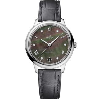 Omega De Ville Prestige 34 mm, steel on leather strap 434.13.34.20.57.001