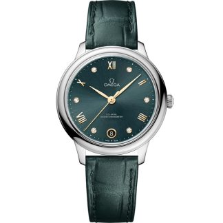 Omega De Ville Prestige 34 mm, steel on leather strap 434.13.34.20.60.001