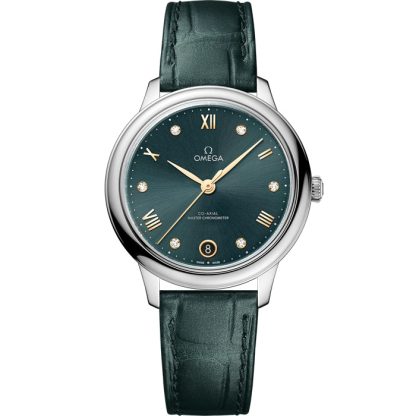 Omega De Ville Prestige 34 mm, steel on leather strap 434.13.34.20.60.001