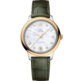 Omega De Ville Prestige 34 mm, steel - yellow gold on leather strap 434.23.34.20.55.002