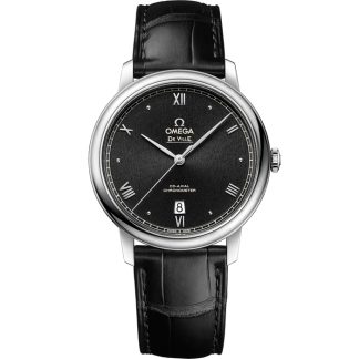 Omega De Ville Prestige 39.5 mm, steel on leather strap 424.13.40.20.01.002