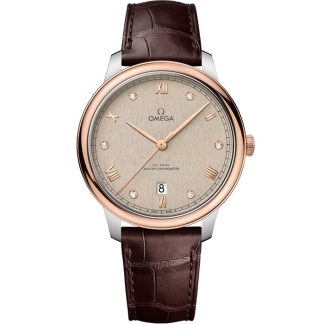 Omega De Ville Prestige 40 mm, steel - Sedna™ gold on leather strap 434.23.40.20.59.001